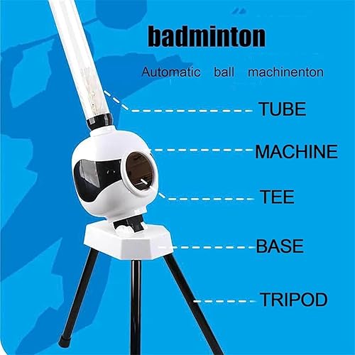 Miniatura 2 de RESKIU Máquina de servir bádminton, máquina automática de bolas de entrenamiento de bádminton, máquina de lanzamiento de bádminton para