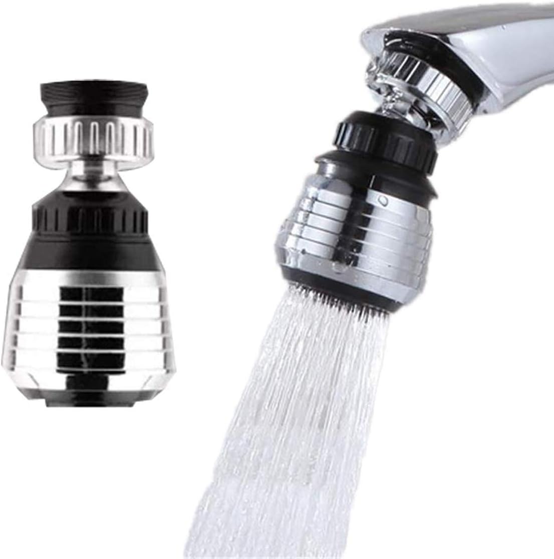 2 Pack Faucet Filter Aerator Sprayer, Sink 360 Swivel Water Tap Saving for Kitchen Bathroom (Short)