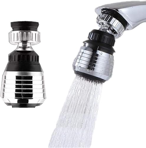 Paquete de 2 pulverizadores de filtro de grifo, fregadero giratorio de 360 para ahorro de agua para cocina, baño corto