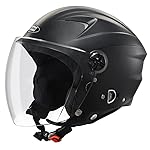 STUDDS RAY ISI Certified Open FACE Helmet for Men and Women with D – Ring Lock (Black-M)