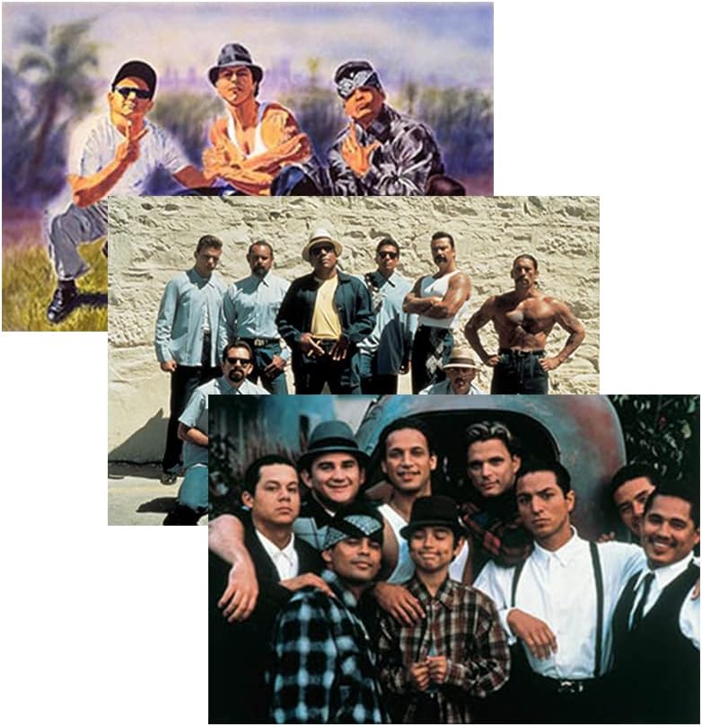 3 Piece Blood In Blood Out Movie - Jesse Borrego And Benjamin Bratt Gangster Poster Office Wall Art Decorative Canvas Decorations for Bedroom Wall Artwork Rectangular Pictures Print Painting (20*12inch(50*30)*3,Framed)
