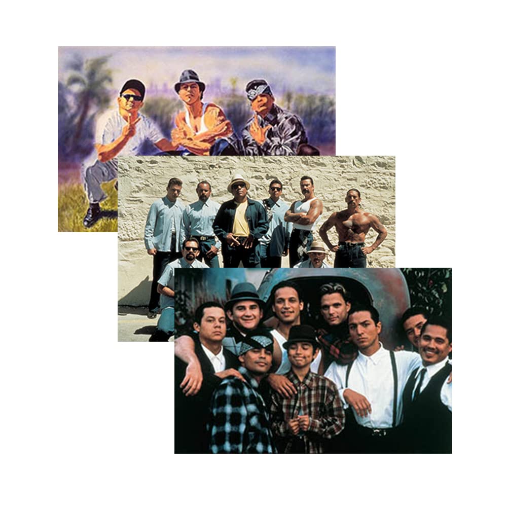 3 Piece Blood In Blood Out Movie - Jesse Borrego And Benjamin Bratt Gangster Poster Office Wall Art Decorative Canvas Decorations for Bedroom Wall Artwork Rectangular Pictures Print Painting (20*12inch(50*30)*3,Framed)