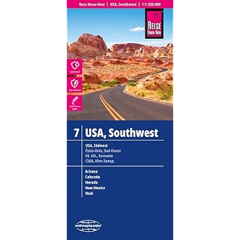 Reise Know-How Landkarte USA 07 S dwest / USA Southwest 11.250.000 rei - und wasserfest world mapping project