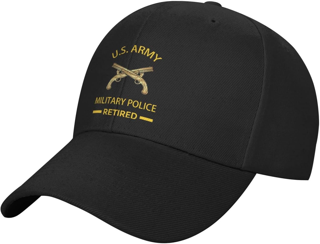 United States Military Police Retired Unisex Adjustable Baseball Cap - Perfect for Outdoor Adventures Black