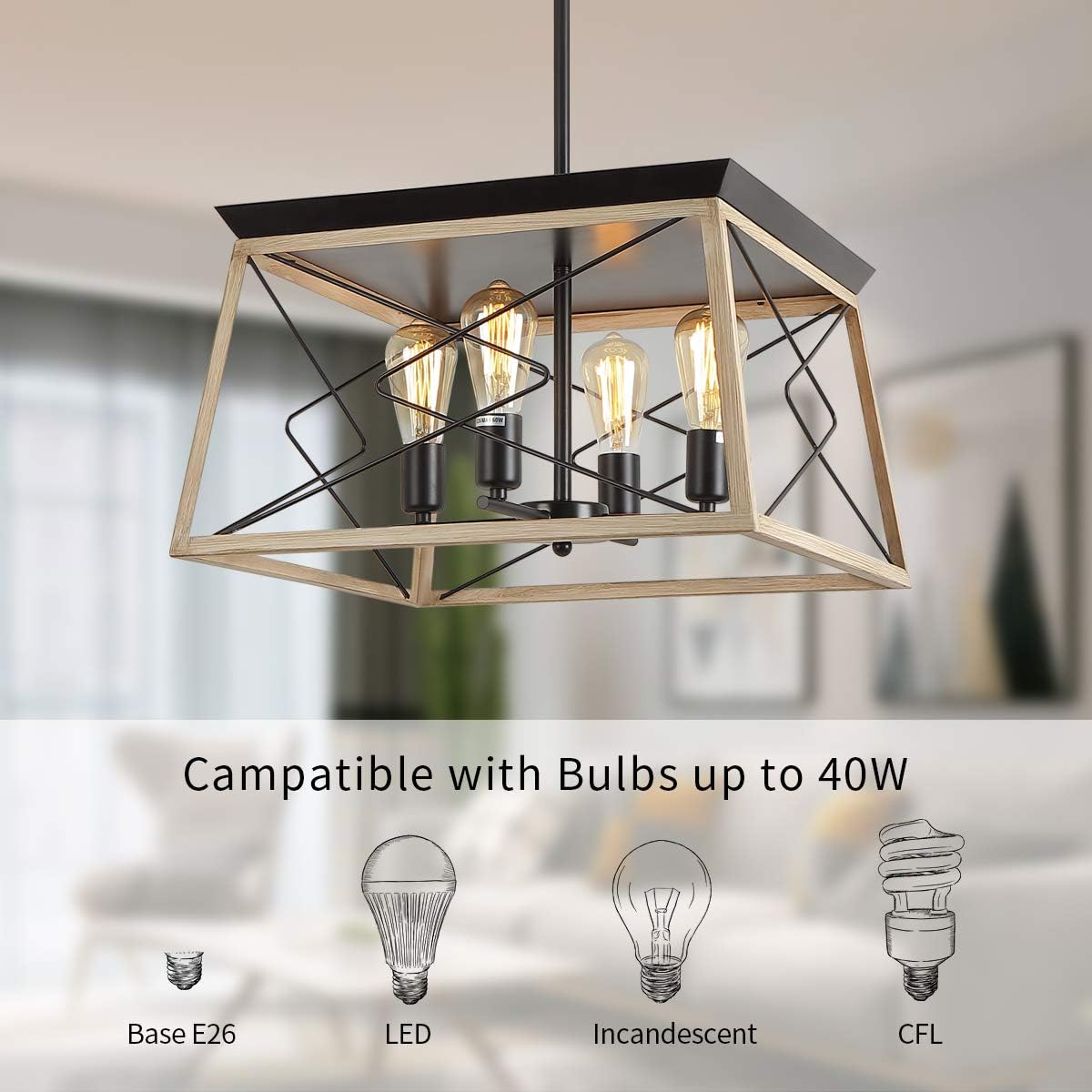 70% оƒƒ Dіѕсоunt Farmhouse Chandeliers Farmhouse Light Fixture,for Dining Table,Oak Grain Rustic Style 4 Lights Chеареѕt 🛒 Farmhouse Chandeliers Farmhouse Light Fixture,for Dining Table,Oak Grain Rustic Style 4 Lights