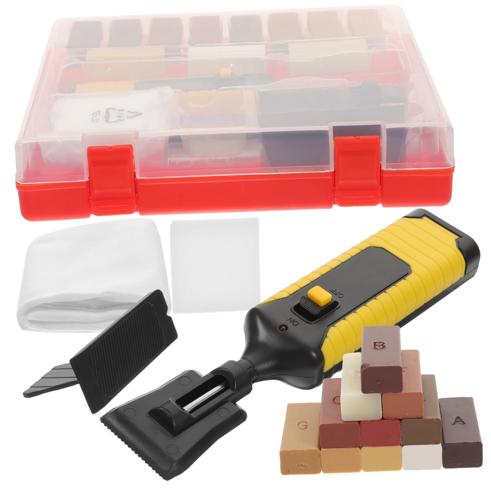 Kit Reparación Madera para Suelos Laminados 11 Bloques de Cera, Repara Arañazos y Zonas Dañadas en Cocina, Mesa y Puerta,
