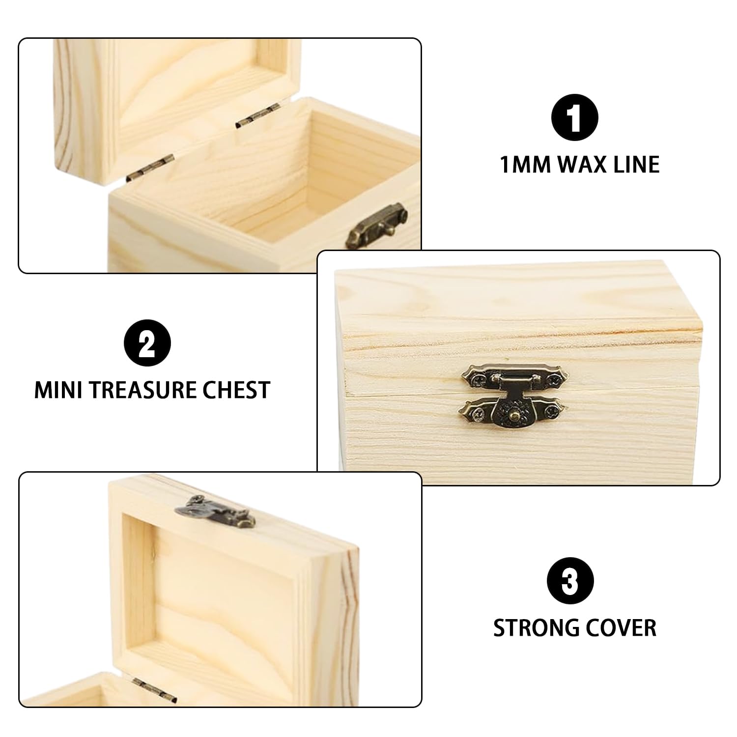 Lot De 10 Mini Coffres Au Trésor En Bois à Peindre – DIY Enfant – Activité Créative Parent-enfant – Cadeau Anniversaire - 4