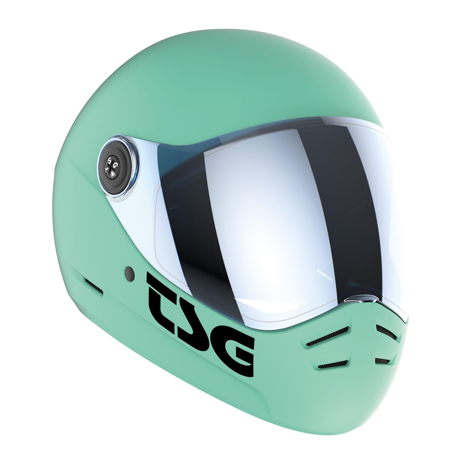 TSG - Pass 2.0 Full-face Premium Helmet w/Two Visors | Downhill Skateboarding, E-Skating, E-Onewheeling, Longboarding | Nose Ports, Air Flow Channels, Ear Slots, Adjustable Pads, Satin Blue, X-Large