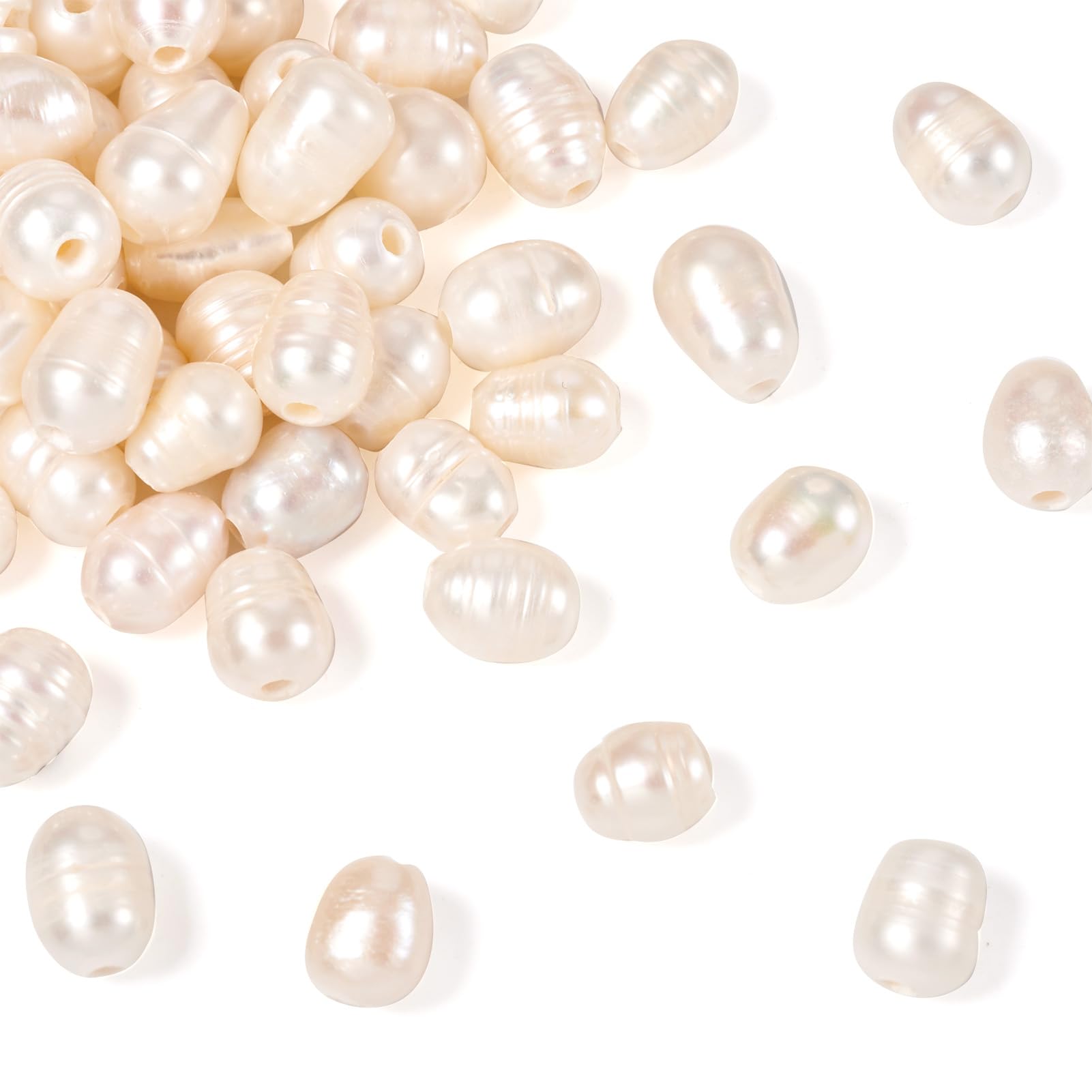 Perles naturelles de culture d'eau douce en forme de riz pour la fabrication de bijoux DIY