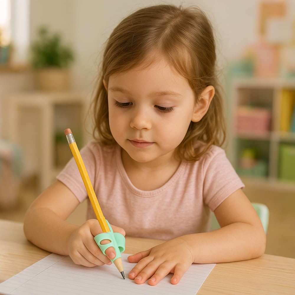 LECDOA Impugnature per matite per bambini, calligrafia in silicone, per correzione della postura, aiuto per la scrittura per principianti, materiale scolastico speciale (8 pezzi)