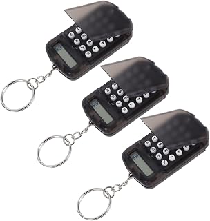 Unomor 3Pcs Mini Calculator Keychain Compact Portable Tiny Electronic Calculator with for Students Office Use Keychain Attachment for Efficient Math
