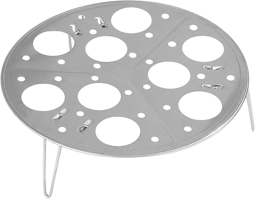 Amazon.com: Estante para huevos instantáneo, estante de acero inoxidable para huevos | Salvamanteles de olla instantánea para 9 huevos | Estante de cocina de huevos con base desmontable, accesorios para ollas :