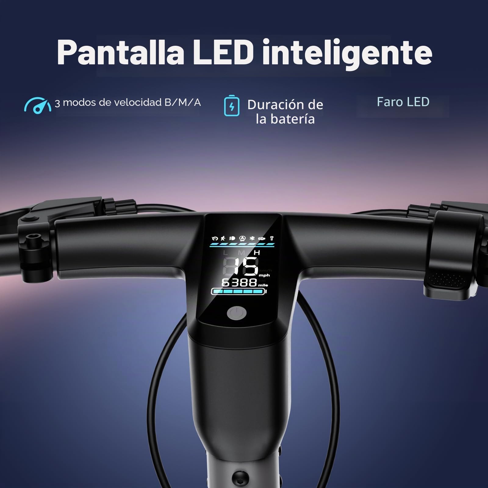SISIGAD Patinete Eléctrico 10 Pulgadas Scooter Eléctrico Adultos con Suspensión y App, E Scooter 400W Motor 36V 10.4AH Batería 25 km/h Velocidad, Electric Scooter con Doble Freno y Amortiguador