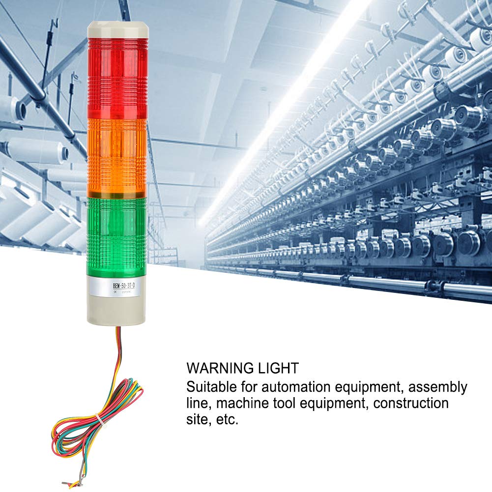 Luce Occupata, Controller Semaforo AC 220V LED Spia Luminosa, BEM-50-3T-D, Indicatore di Attenzione, Luce Costante, per Apparecchiature di Automazione, Catena di Montaggio,