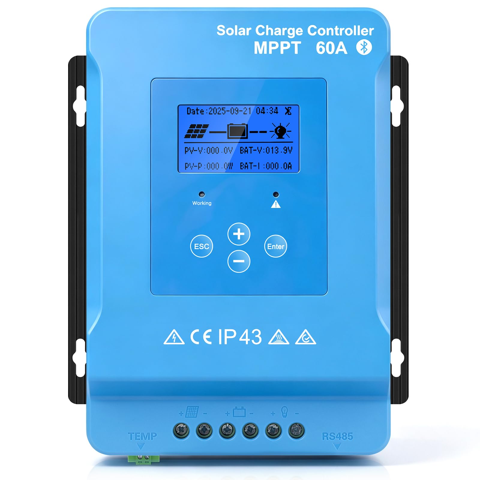 150V 60A Regulateur de Charge Solaire MPPT 12V24V48V96V Bluetooth Controleu