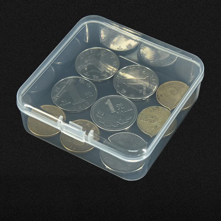 Image of 6 Pieces Small Plastic Box with Lids Square Plastic Containers Clear Plastic Boxes Craft Containers Plastic Beads Storage Containers Box for Beads Jewelry Small Items, 2.95x2.95x0.98 Inches