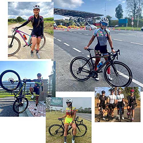 Womens Cycling Jersey Set One-Piece Bike Shirt And Shorts Long Sleeve L #TOP6