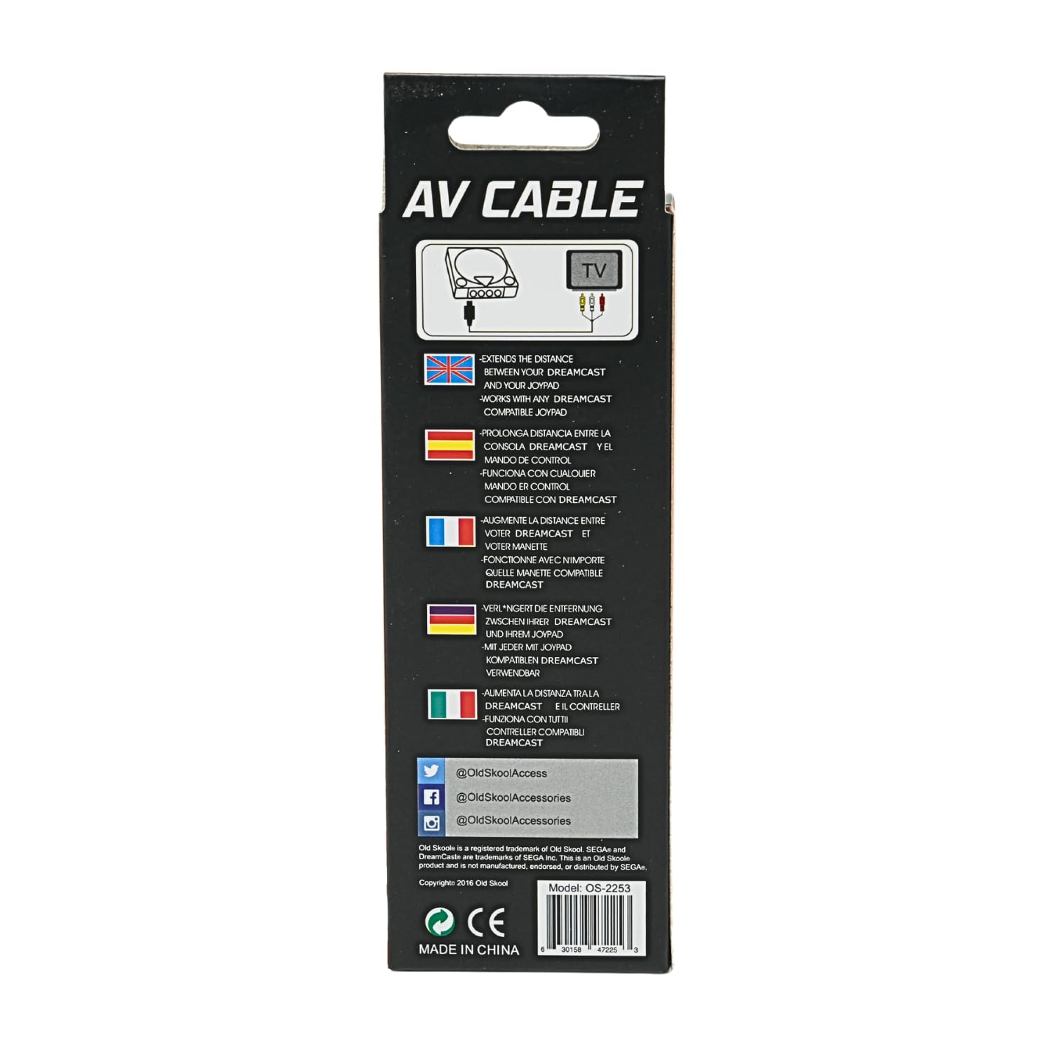Old Skool Sega Dreamcast AvCable - Cavo audio/video composito