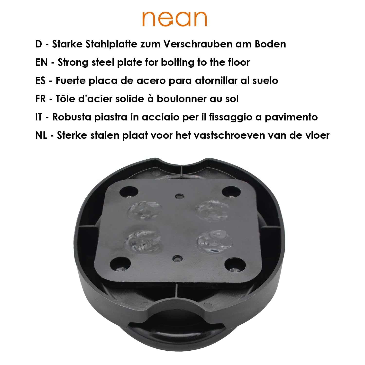 nean Bodenanker, Anker Wand und Boden, Befestigungsanker, Fahrradsicherung, legierter Stahl, Bügelstärke Ø 14mm Schwarz
