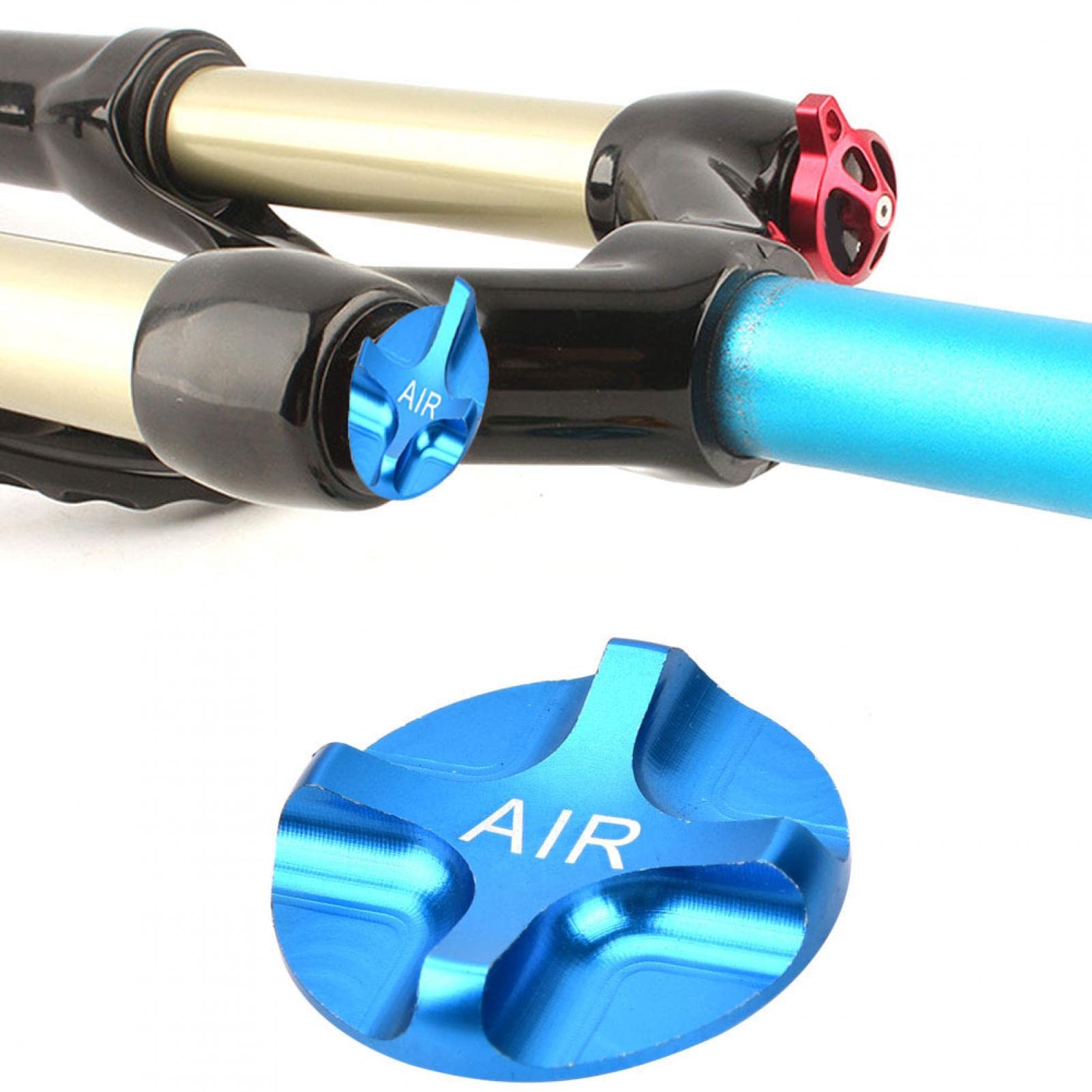 Couvercle De Soupape Pour Fourche Suspendue Vélo – Alliage Alu, étanche, Bleu