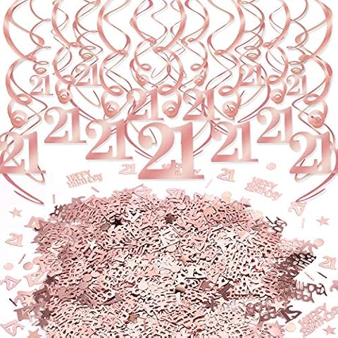 HOWAF Rose Gold 21st Birthday Decorations Set Cover
