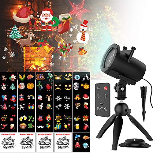 Christmas Holiday Lights Projector, Waterproof IP65 Outdoor Indoor Motion Remote Control 10W LED