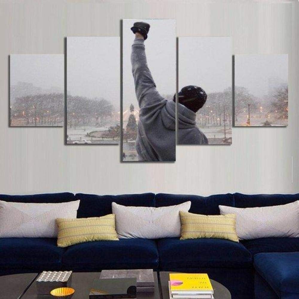 Yywife Quadro Moderno Stampe e Quadri su Tela 5 Pezzi Rocky Balboa Quadro Pittura su Tela Arte Murale Arredamento Soggiorno Moderno Modulare Decorazione Casa