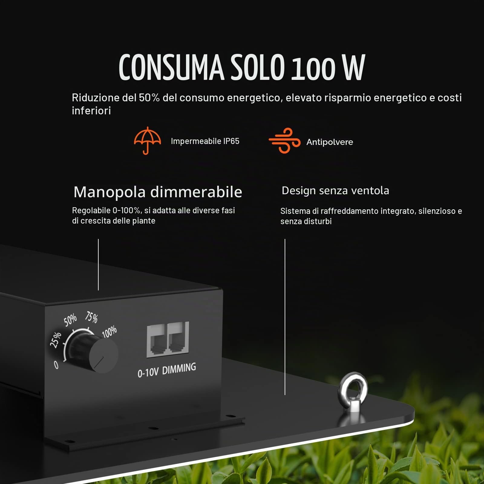 VEVOR Lampada LED da Coltivazione delle Piante 150W per Serra Interna a Spettro Completo 120-277V, Lampada a Spettro Completo per Serra Domestica Interna Telaio in Alluminio, Luce per Crescita Piante