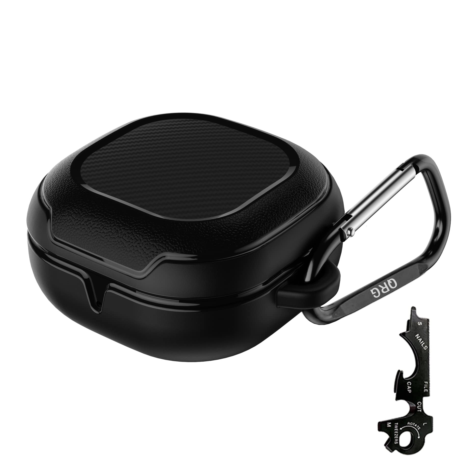 qrgCase for Samsung Galaxy Buds Live, TPU Thin Light-weighted Protective Shockproof Anti-drop Scratch Resistant Case Cover, Compatible with Galaxy Buds Live (Black)