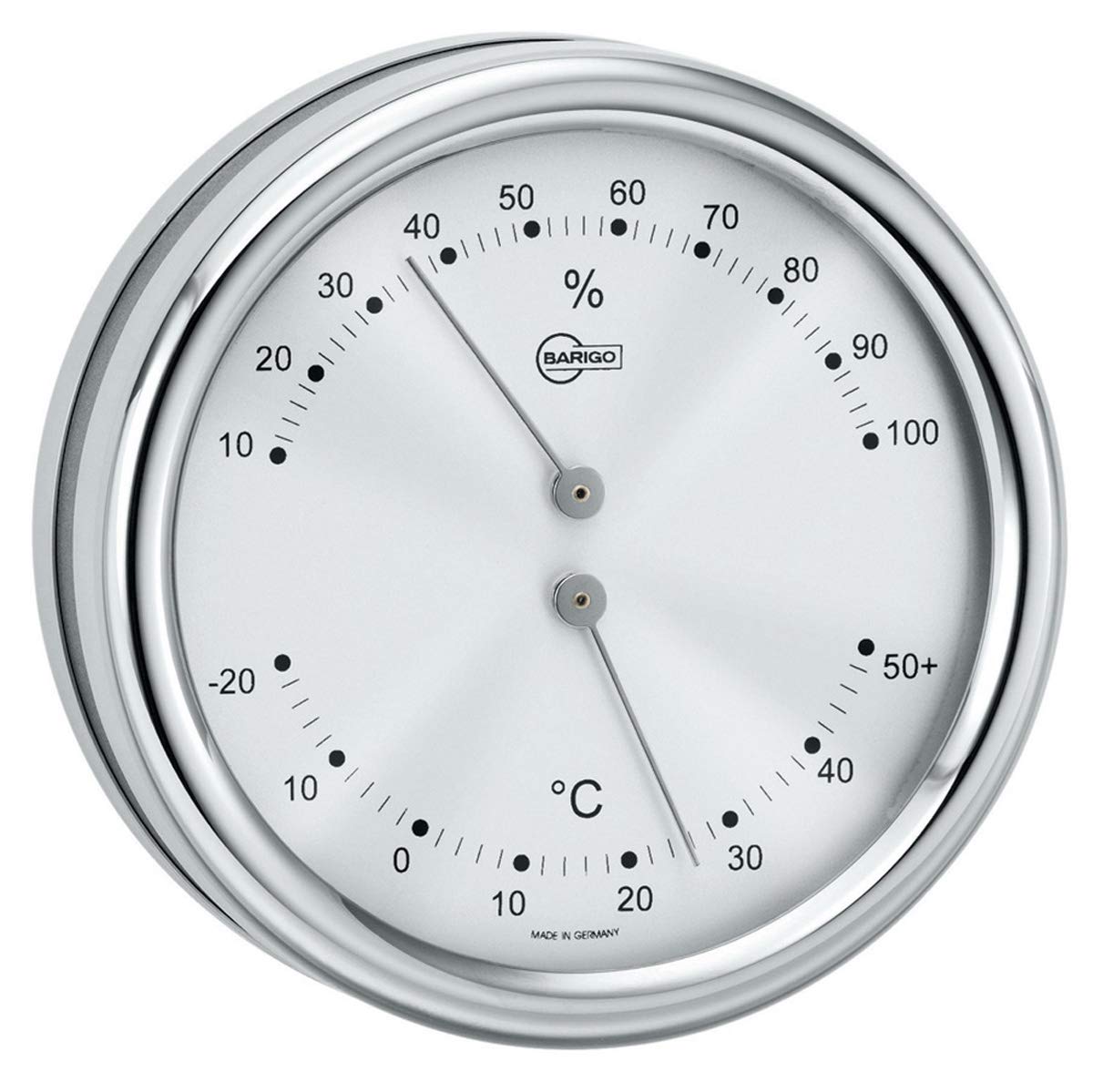 Barigo 829cr Orion Thermometer Hygrometer Edelstahl silber poliert Marine Mounting B x H: 102 mm x 35 mm