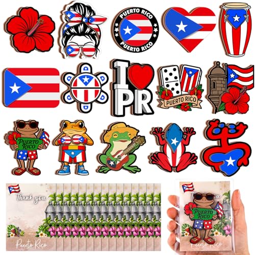 Set de imanes decorativos para nevera Puerto Rico 15 piezas