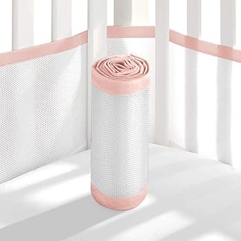 pink mesh crib bumper