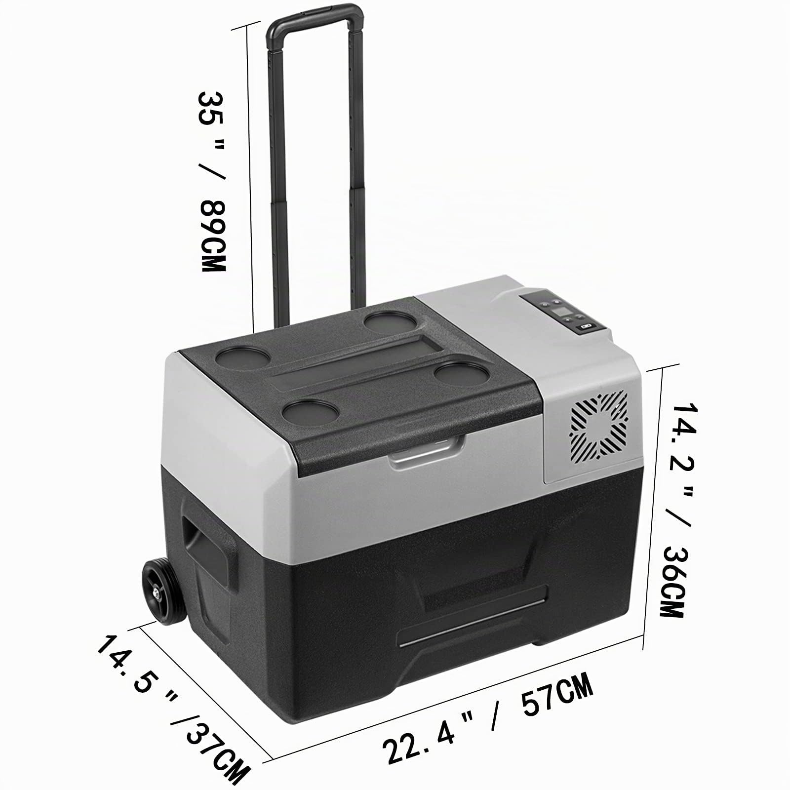 VEVOR Thermoelektrische Kühlbox, tragbar, 30/40/50 l, Reisekühlschrank, für Auto, Mini-Kühlschrank, für Getränke mit LCD (30 l)