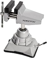 Vista 1 de POWERTEC Tornillo de base al vacío, abrazadera de succión de mesa portátil de 2-3/4 pulgadas con cabezal giratorio de 360° para proyectos