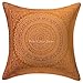 Stylo Culture Ethnique Indien Housse de Coussin Salon de Jardin 40x40 cm Jaune Moutarde Brocart Canapé Taie d'oreiller Jacquard 16x16 inch Polydupion Soie Mandala Floral Carré Cushion Cover | 1 Piece