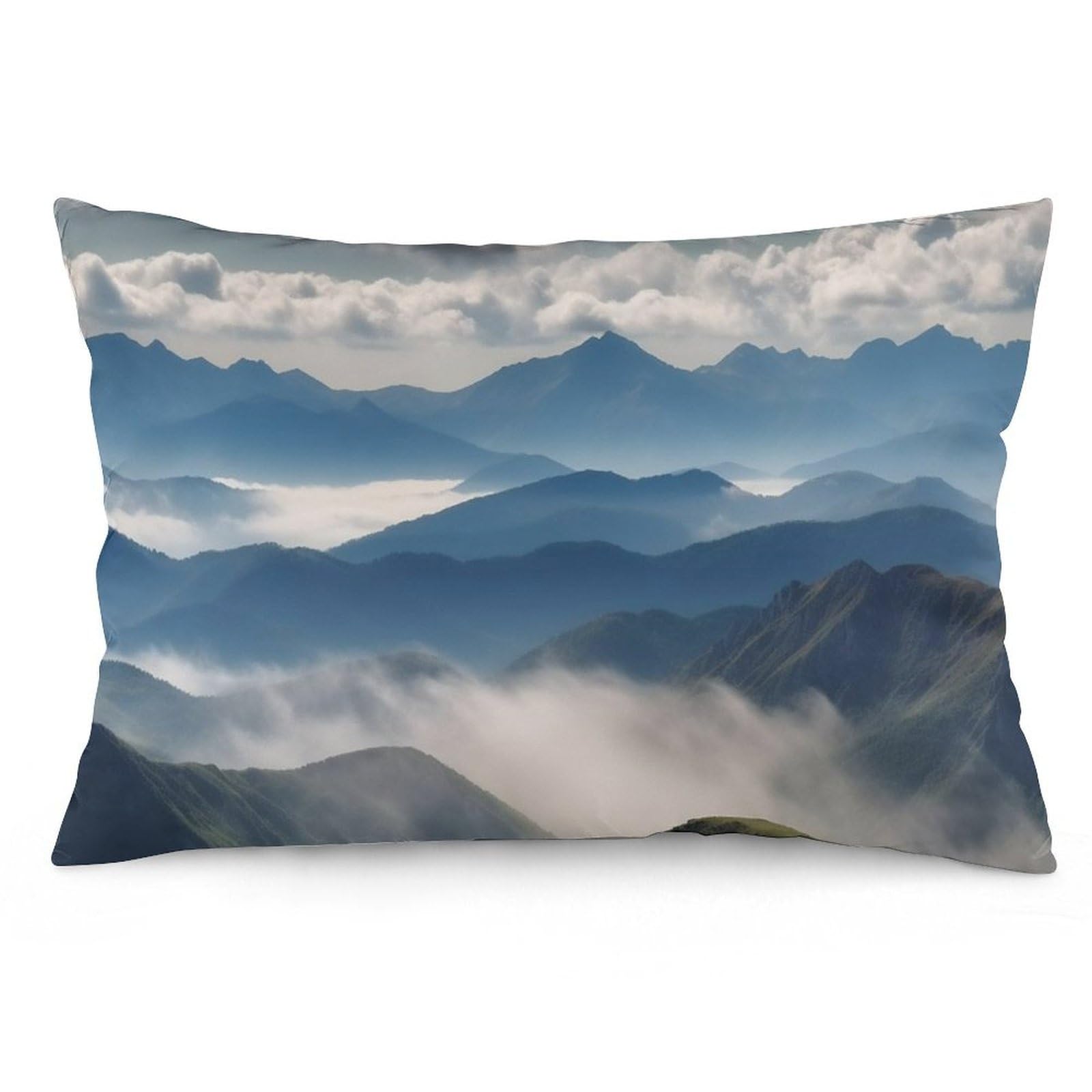 NTVOWPZO 2 Pack Decoration Throw Pillow Covers 12 "x20 Pillowcases Covers Landscape with Mountains and Clouds Pillowcases Modern Farmhouse Home Decor Sofa Cushions Covers for Couch Bed Living Room