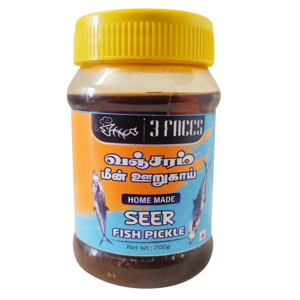 3 FACES Seer Fish Pickle | Homemade Pickle | Chunky Vanjaram Pieces • Not Just a Paste | No Preservatives or Food Colors | Natural & Ready-to-Eat Indian Style Pickle | Taste it • Feel the delight in Every Meal (200 g (Pack of 1))-image-6