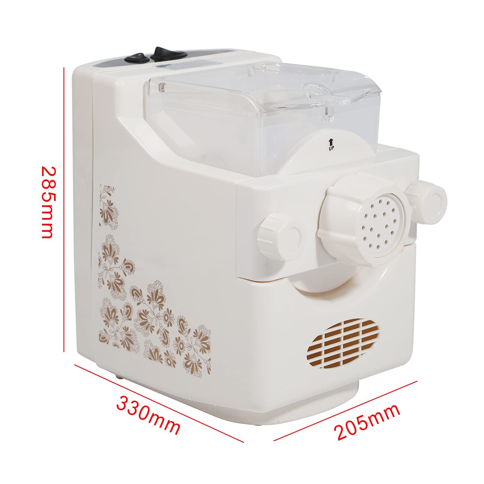 Maquinaria de pasta, máquina eléctrica de 260 W, máquina de hacer pasta totalmente automática, capacidad de 500 g, hay 13 tipos de formas, máquina de pasta doméstica, máquina para hacer pasta de masa