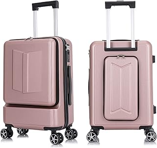 Bagagem de viagem criativa nova mala de viagem rolando mala de bagagem mala de viagem caixa de moda feminina masculina valise com bolsa de laptop 20 '' bagagem mala (cor: ouro rosa, tamanho: 20 polegadas)