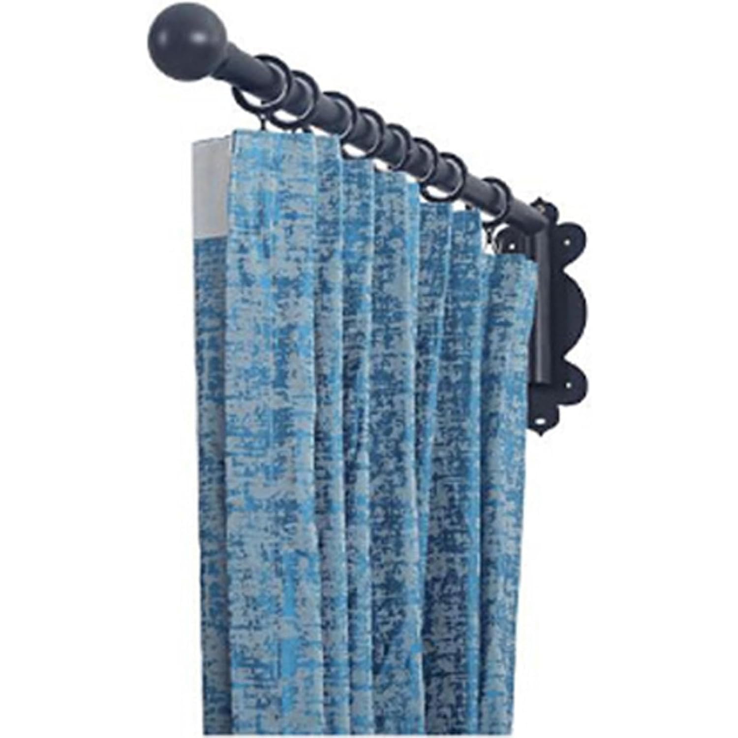 Tringle à Rideau Pivotante pour Porte D'entrée sans Perçage,Tringle Porte Pivotante,Tringles à Rideaux à Bras Oscillant pour Panneaux Latéraux(Size:90cm,Color:Noir)