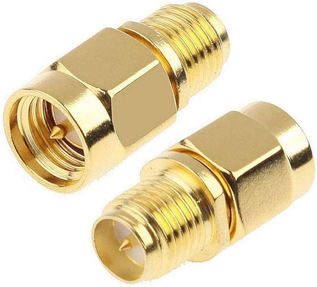 TengKo SMA Male Plug to RP-SMA Female RF Straight Connector Gold Plating Adapter (2 PCS)
