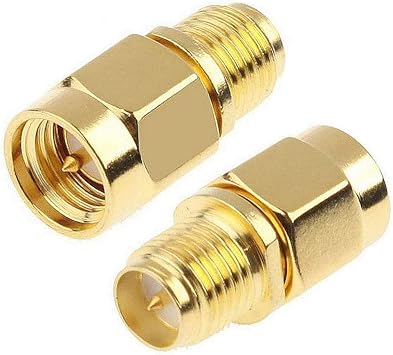 SMA Male Plug to RP-SMA Female RF Straight Connector Gold Plating Adapter 2 PCS