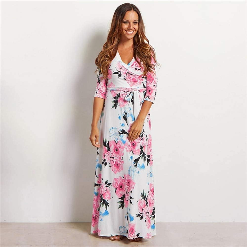 ZTAOPLHH Long Dresses,Women Floral Print Maxi Dress,Summer Boho Style Beach  Dress,Evening Party Long Bandage Bodycon Dress,White Plus Size Vestidos  Women Clothes: Amazon.co.uk: Sports & Outdoors