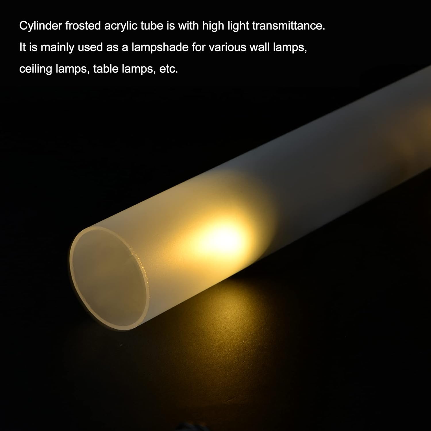 MECCANIXITY Clear Frosted Acrylic Lamp Shade 14mmx18mm 305mm for Lampshade, Lighting (Pack of 2)