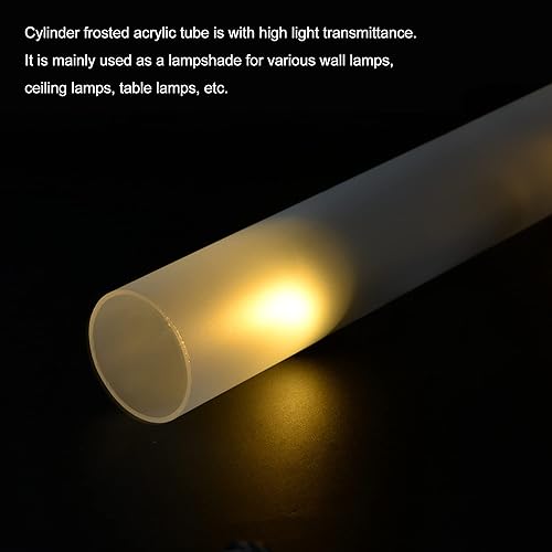 Vista 5 de MECCANIXITY Pantalla de lámpara de acrílico esmerilada transparente 0.551 inx0.709 in 12.008 in para pantalla, iluminación