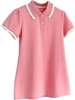 Vestido infantil infantil para bebês meninas verão casual cor sólida manga curta gola alta vestido evasê festa princesa menina