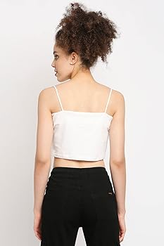 Autumn Hues Ivory Crop Tube Top with Spaghetti Straps (XS