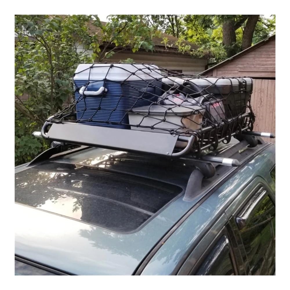 Universal-Dachgepäckträger for Auto, SUV, Pick-up, Frachtkorb, elastisches Kofferraumnetz mit Haken, passend for Camping(L)