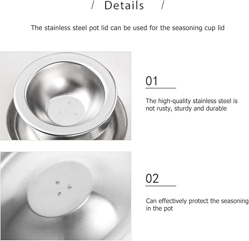 Miniatura 6 de DOITOOL Tarro de acero inoxidable, tapa de olla pequeña, tapa de cacerola, cubierta de ollas, cubierta de olla de condimento, tapa de cacerola,