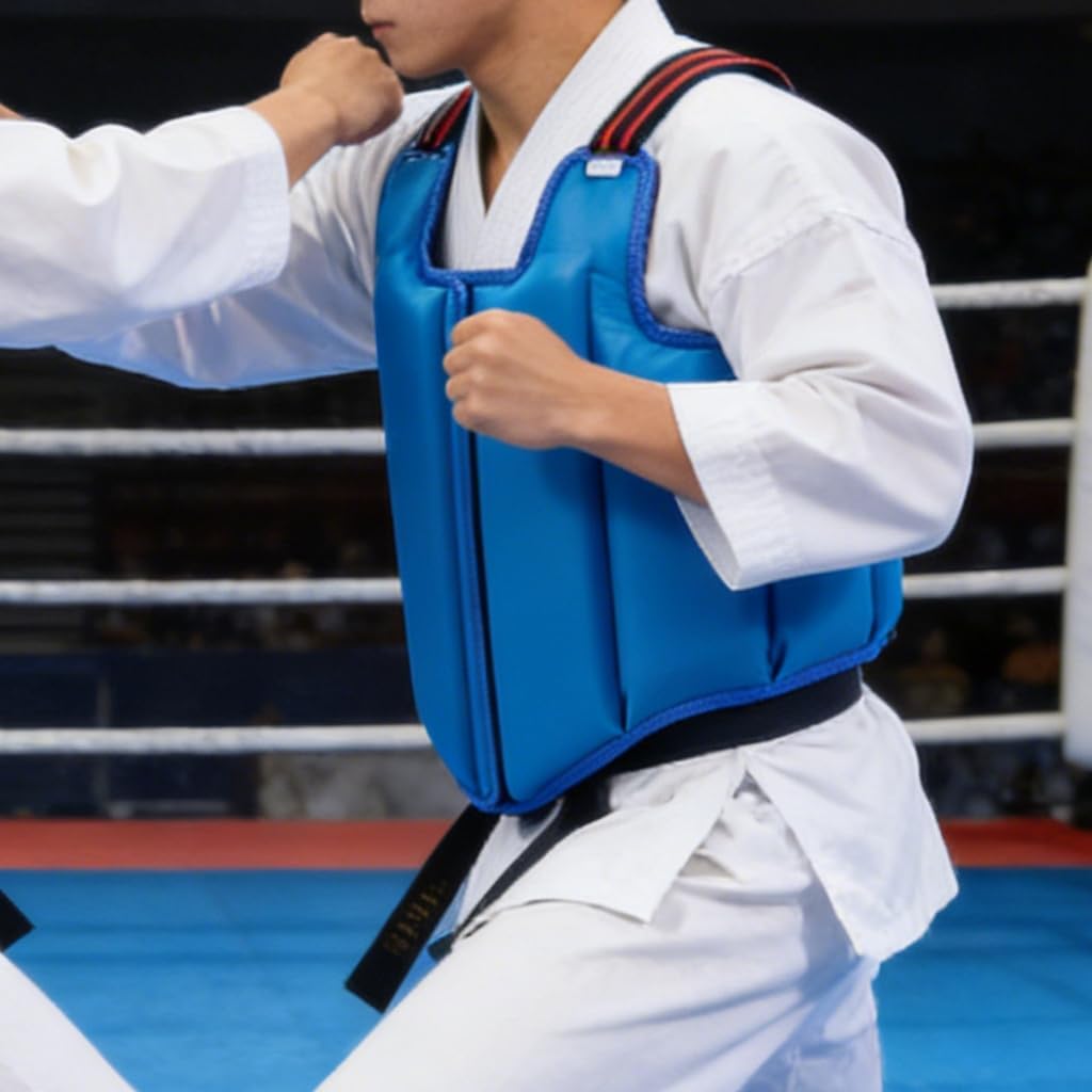Thicken Karate Boxing Chest Protector, Chest Guard, Reinforced Oxford Fabric Texture Suitable for High Intensity Training and Competition